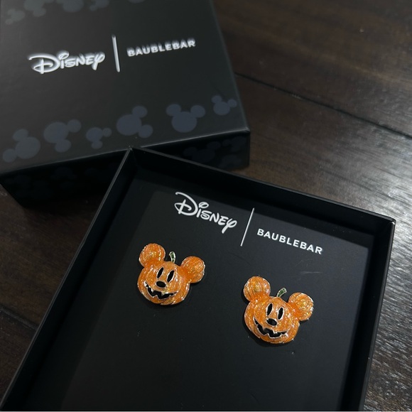 Disney x Baublebar Mickey Mouse Pumpkin Halloween Earrings - Picture 1 of 3